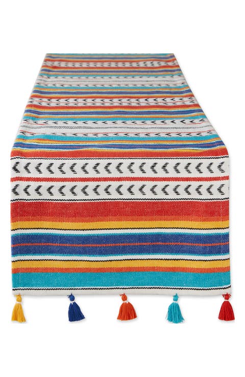 Picante Stripe Tassel Table Runner