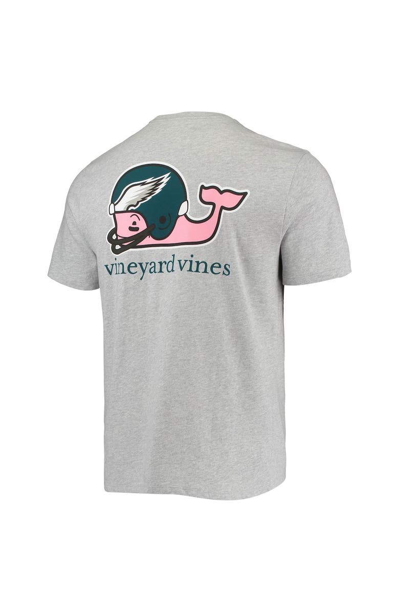 vineyard vines Men's Vineyard Vines Heathered Gray Philadelphia Eagles Team Whale Helmet T-Shirt, Alternate, color, 