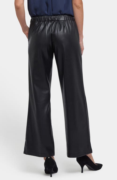 Nydj Wide Leg Faux Leather Pants In Black