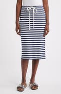 Caslon® Straight Fit Stripe Knit Midi Skirt
