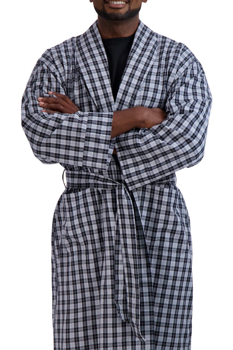 Shawl Collar Robe, Alternate, color, BLACK PLAID