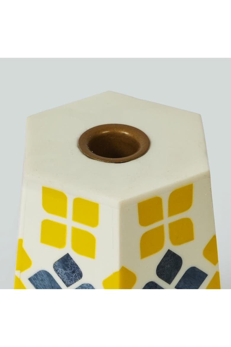 Marigold Mosaic Inlay Candleholder, Alternate, color, Marigold