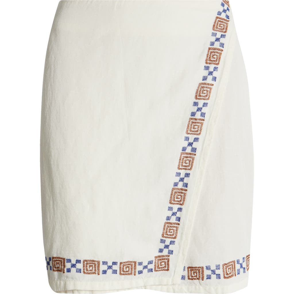 Rip Curl San Carlos Embroidered Linen Blend Miniskirt In Lily