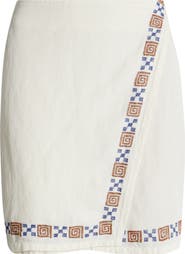 Rip Curl San Carlos Embroidered Linen Blend Miniskirt
