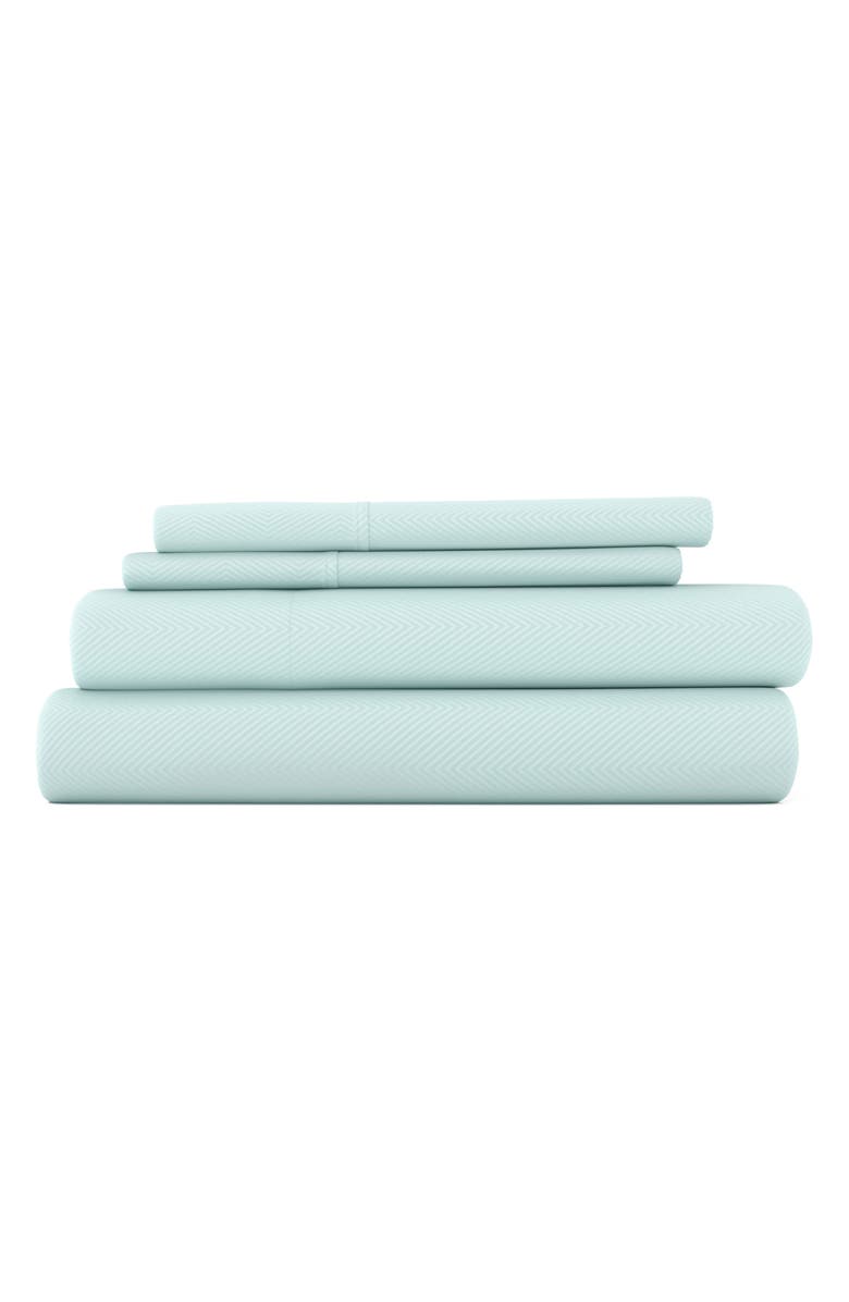 IENJOY HOME Premium Chevron Embossed Sheet Set, Main, color, Aqua