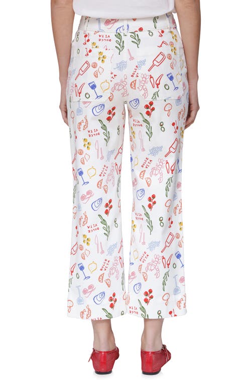 Bagatelle Dolce Vita Twill Cropped Pants In Multi