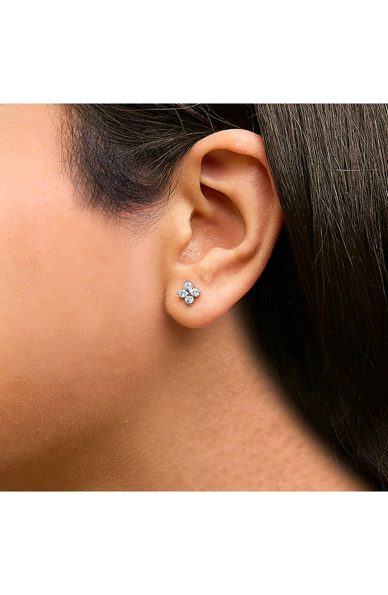 Haus of Brilliance 10K Gold 1/2 Cttw Lab Grown Diamond Snowflake Stud Earrings, Alternate, color, White