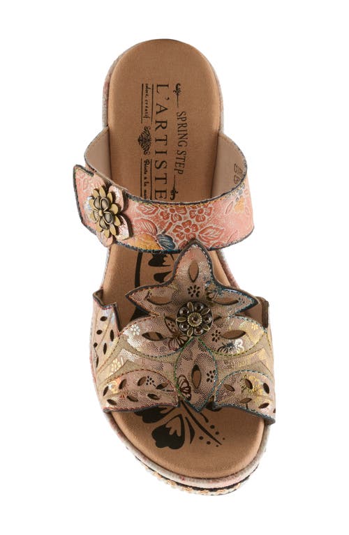 L'artiste By Spring Step Coverup Wedge Sandal In Peach