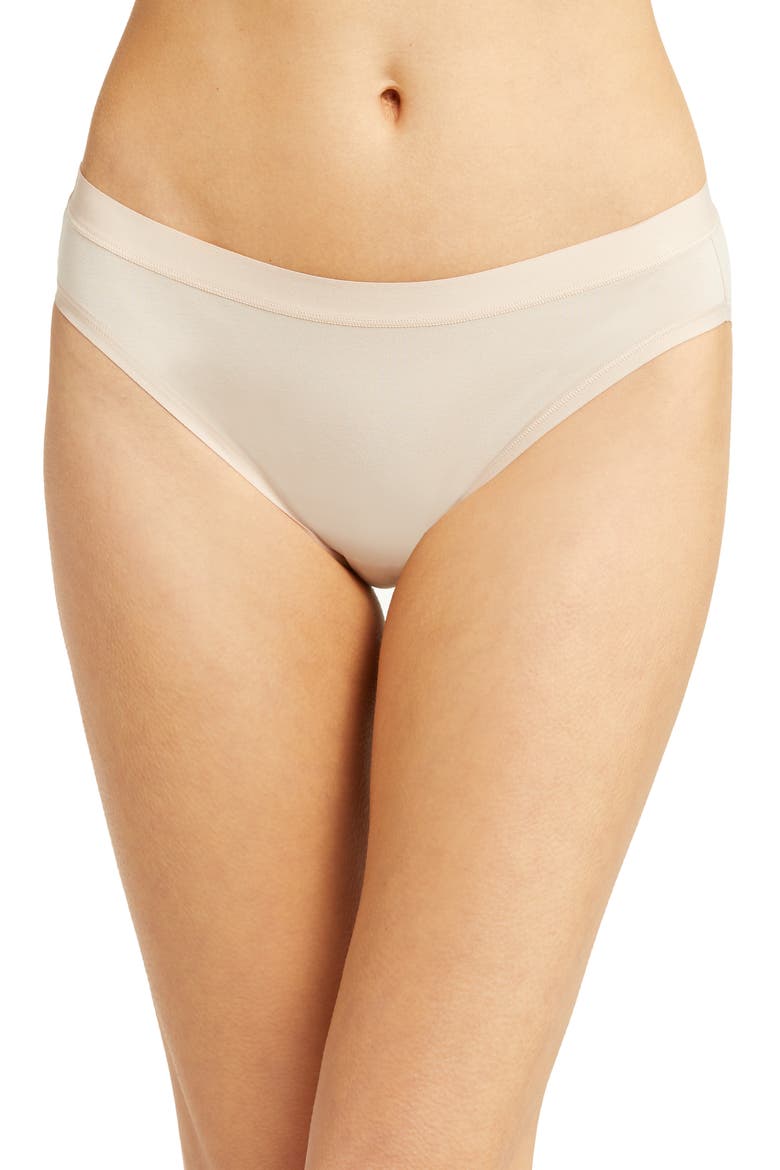 Understated Cotton Blend Bikini, Main, color, SAND