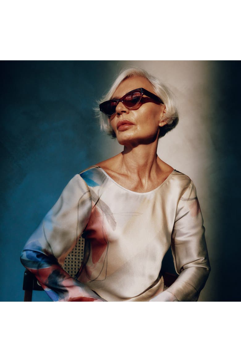 Marion Sunglasses, Alternate, color, Blue / Clear / Grey