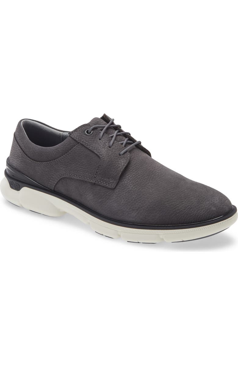 Johnston & Murphy Tanner Waterproof Plain Toe Derby, Main, color, Dark Gray Waterproof Nubuck