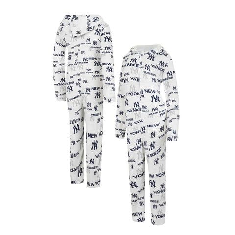 Women's Concepts Sport White New York Yankees Docket Microfleece Union Hooded Zippered Onesie
