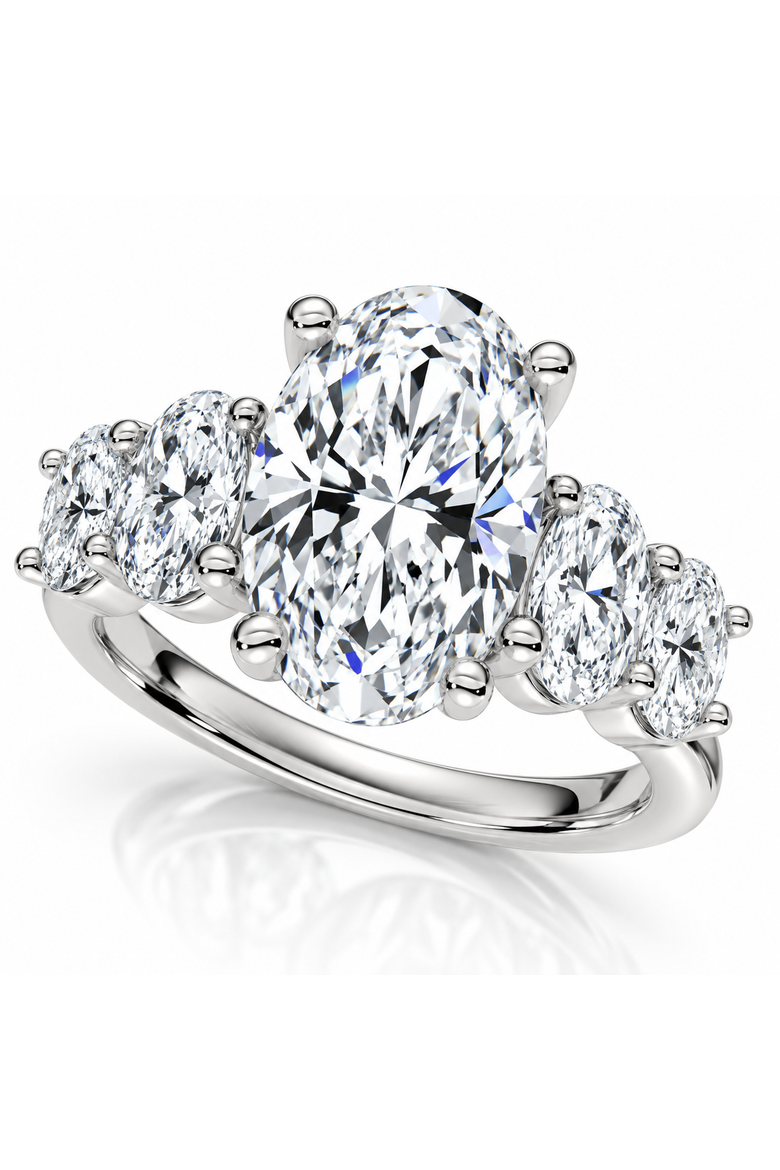 Certified 8.50Ct Oval Diamond Engagement Ring 14k Gold, Alternate, color, 14k White Gold