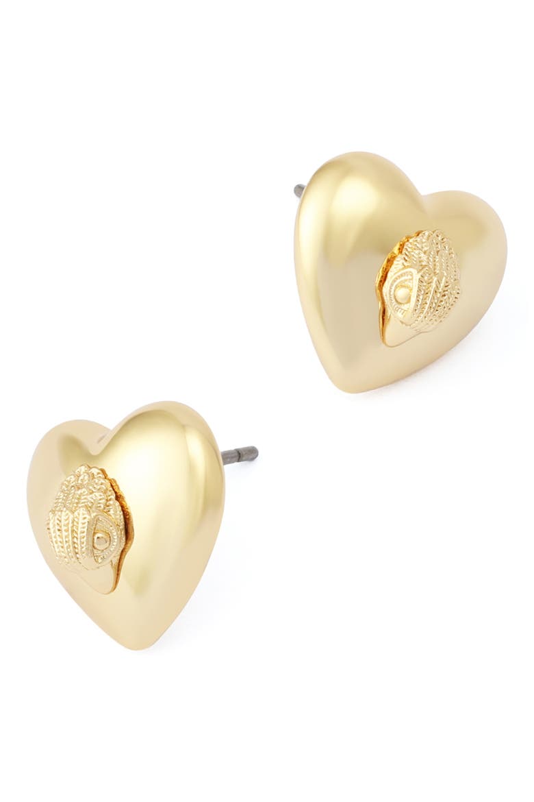 Eagle Heart Stud Earrings, Alternate, color, GOLD