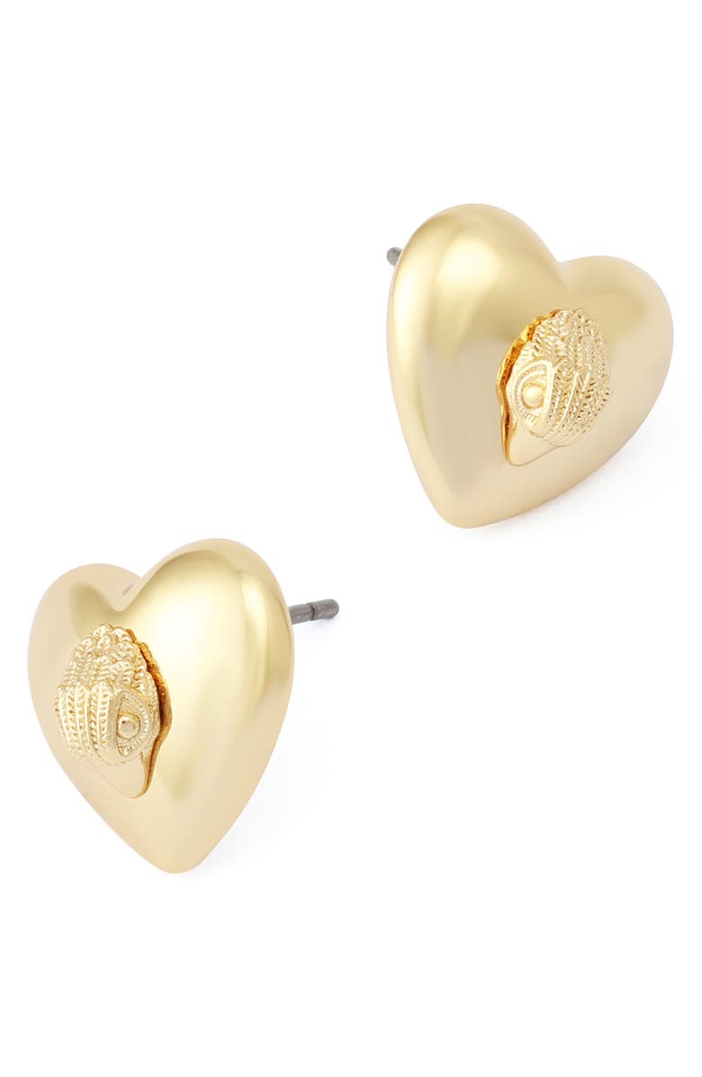 Kurt Geiger London Eagle Heart Stud Earrings, Alternate, color, Gold