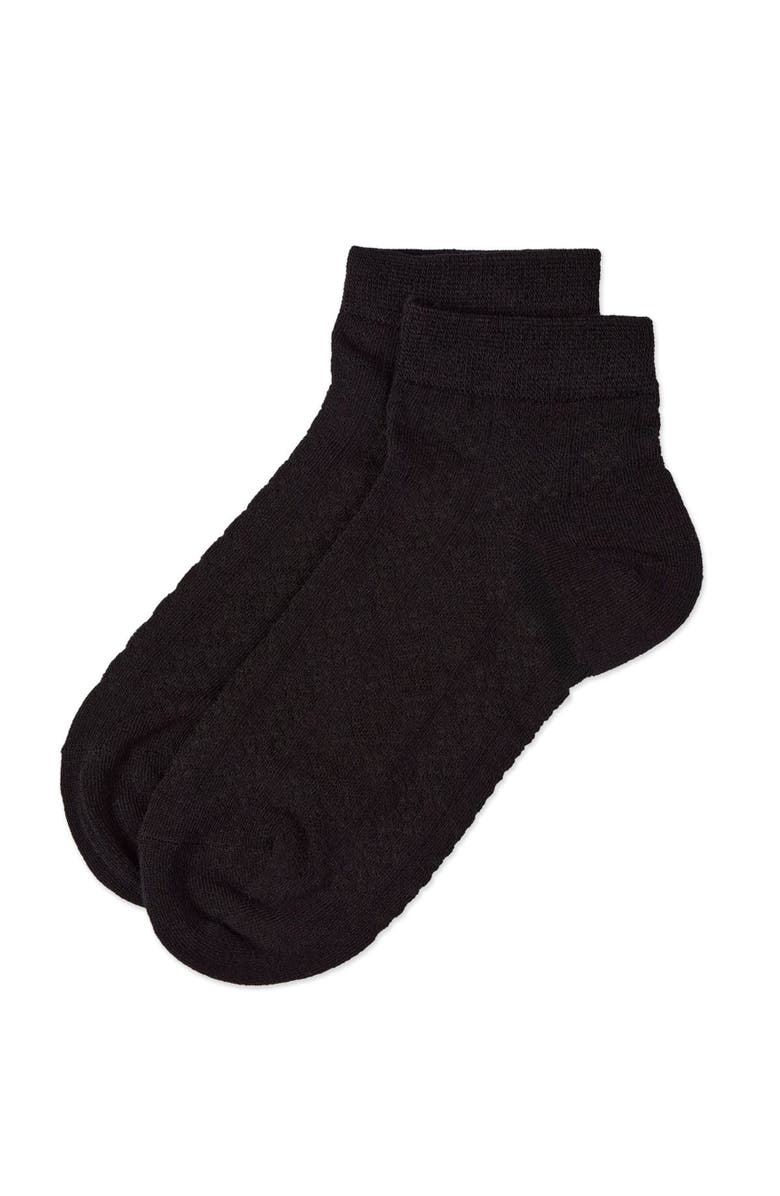 MeMoi Rayon Blend Diamond Knit Patterned Ankle Sock, Alternate, color, Black