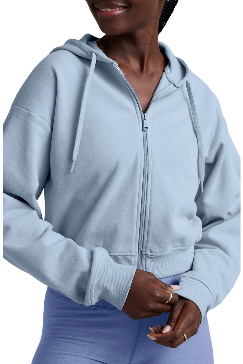 LuxeFleece Zip-Up Hoodie, Main, color, BLUE ZEN
