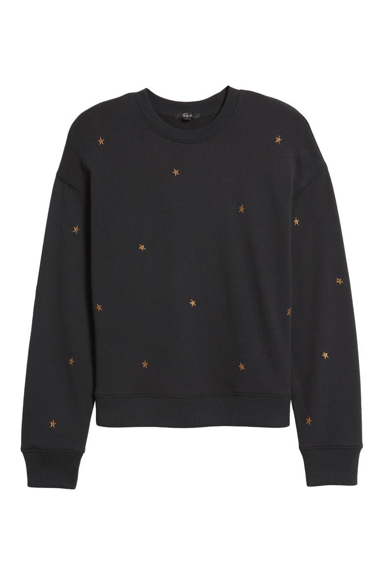 Ramona Star Cotton Modal Sweatshirt, Alternate, color, BRONZE STAR EMBROIDERY
