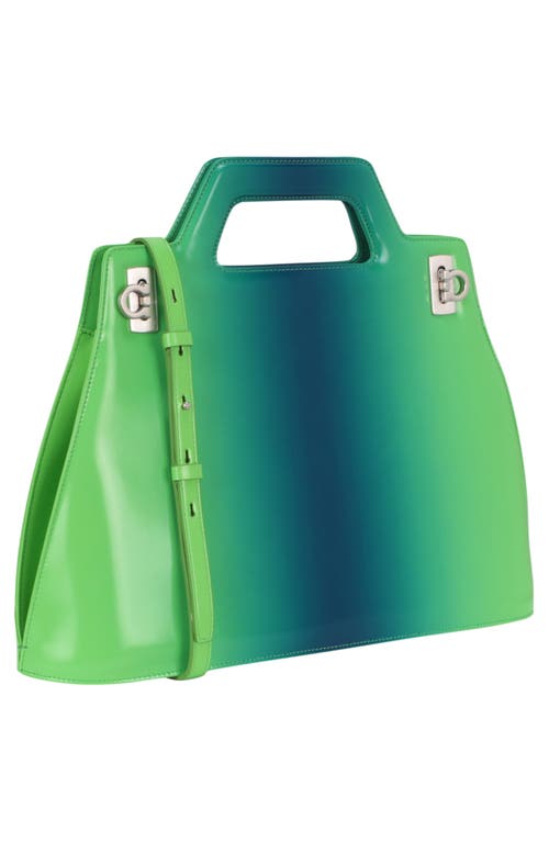 Ferragamo Gancini Leather Tote Bag In Green