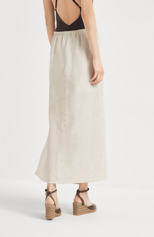 Brunello Cucinelli Monili Linen Maxi Skirt