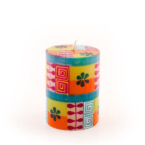 Summer Painted Pillar Candle