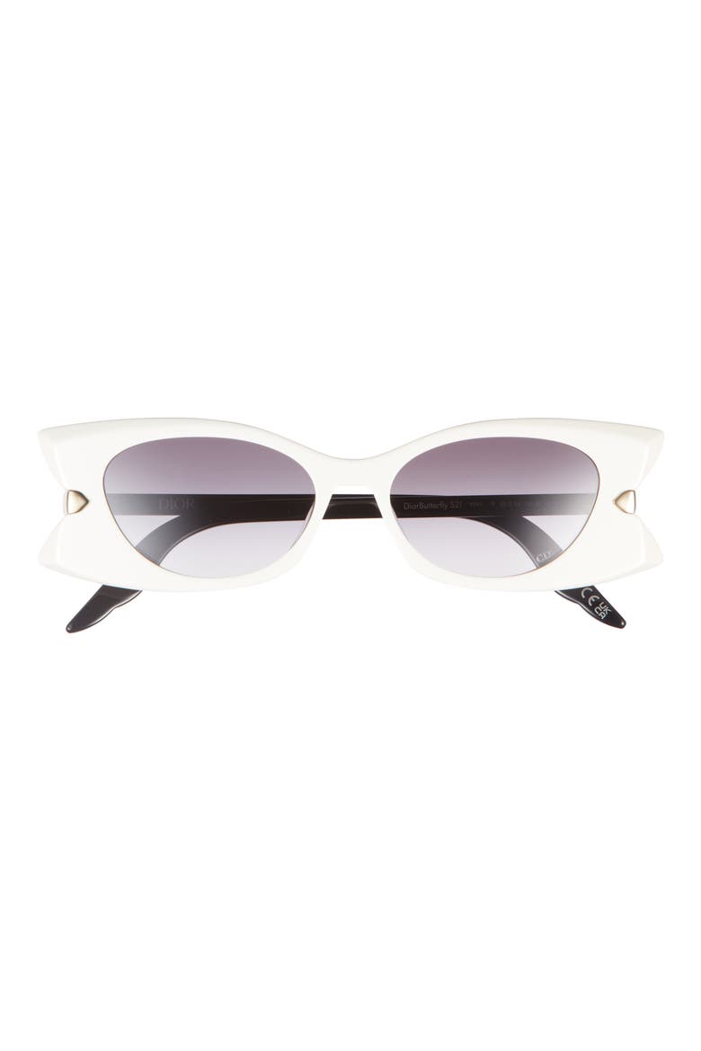 'DiorButterfly S2I 52mm Gradient Butterfly Sunglasses, Main, color, IVORY / GRADIENT SMOKE