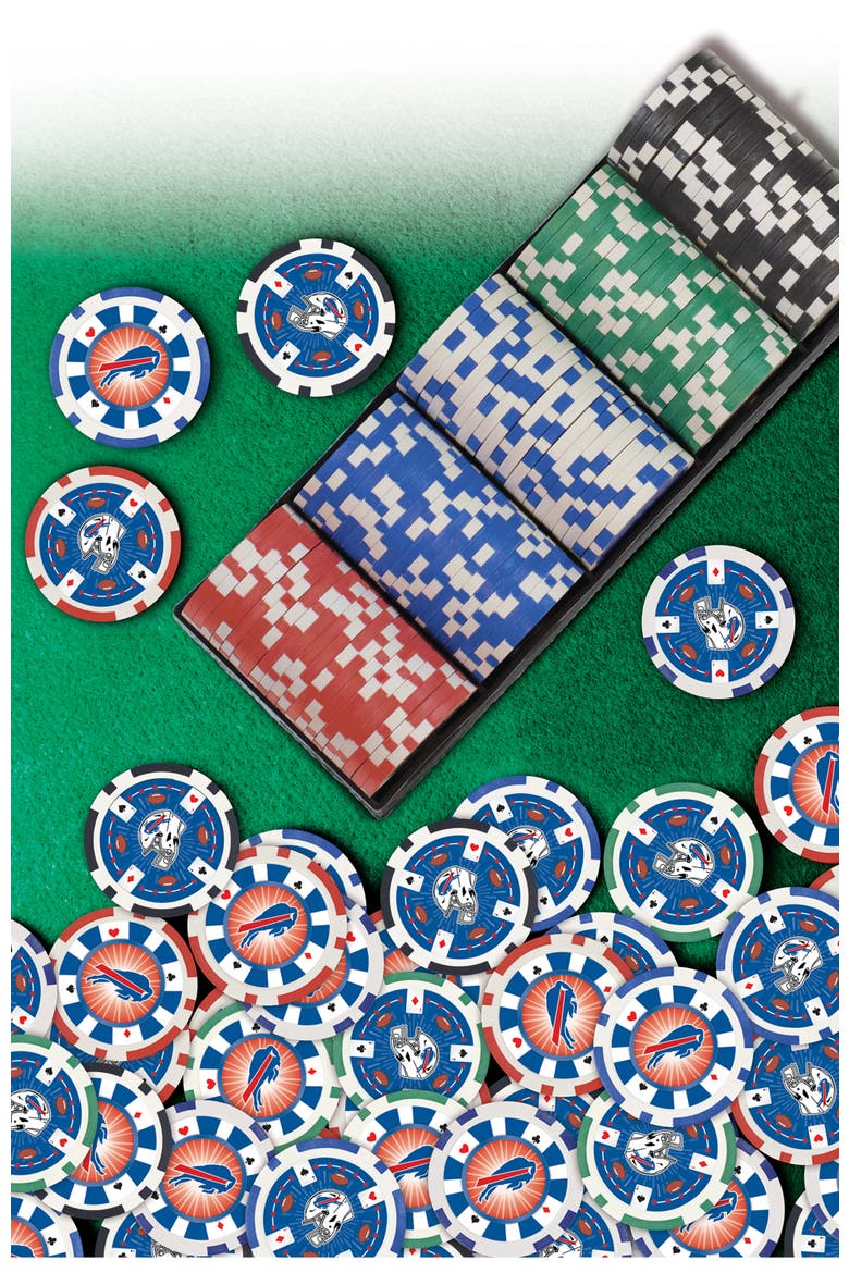 Buffalo Bills 100 Piece Poker Chips, Alternate, color, Multicolor