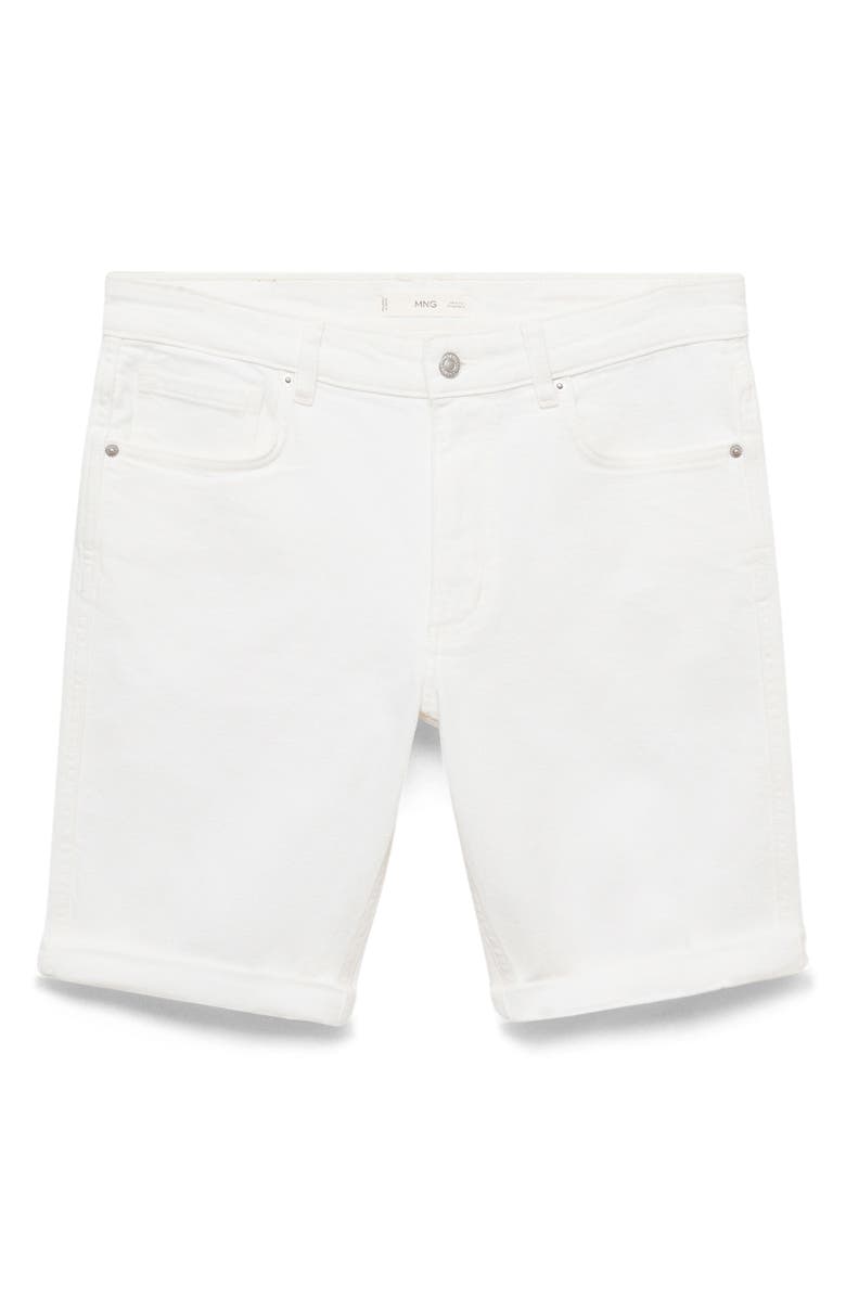 MANGO Denim Bermuda Shorts, Alternate, color, Off White