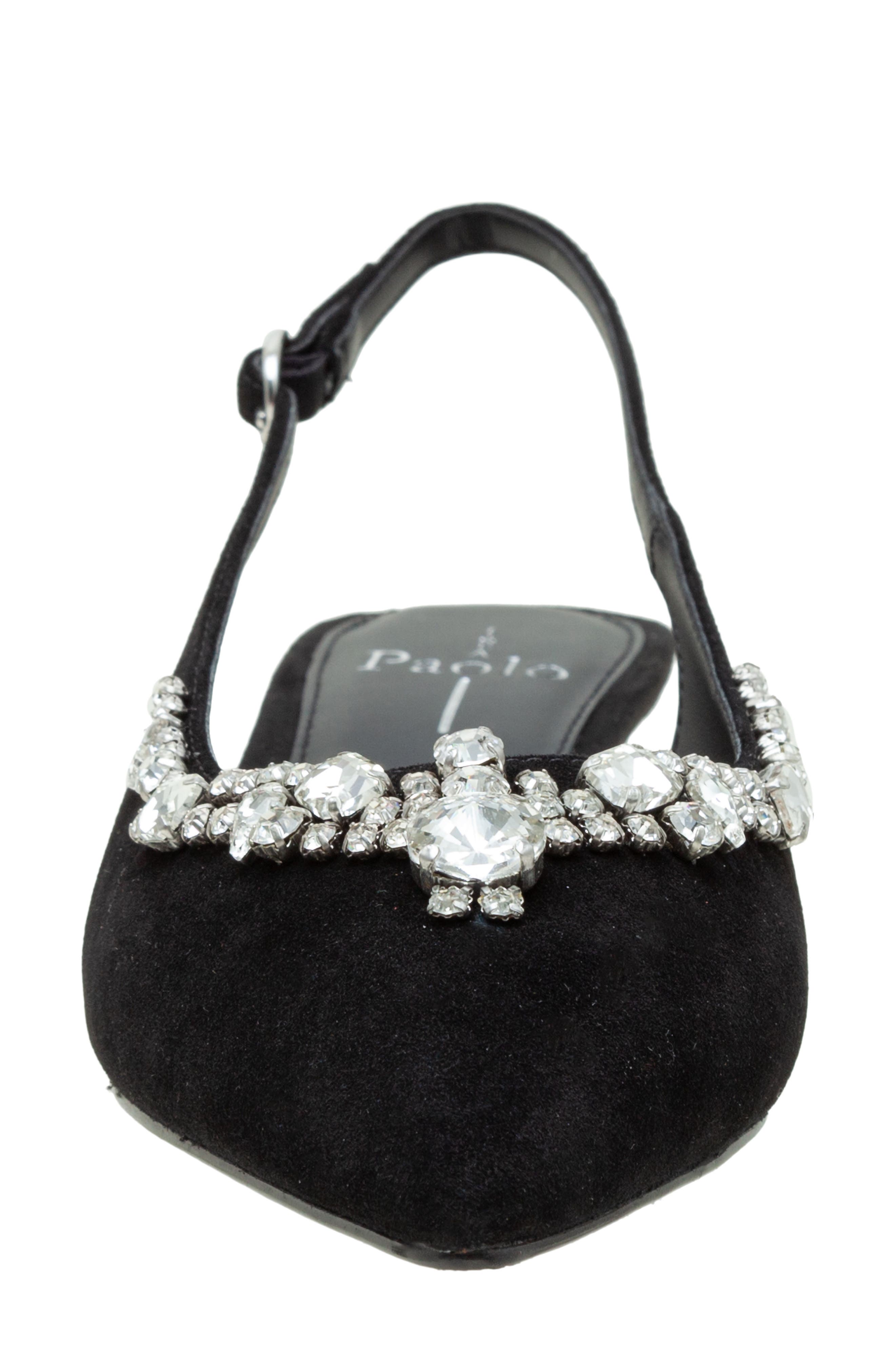 Linea Paolo Crystal Embellished Slingback Pump, Alternate, color, Black