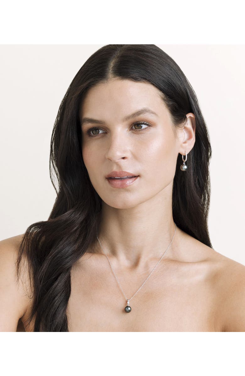 The Pearl Source Tahitian South Sea Pearl & Diamond Michelle Pendant, Alternate, color, White Gold