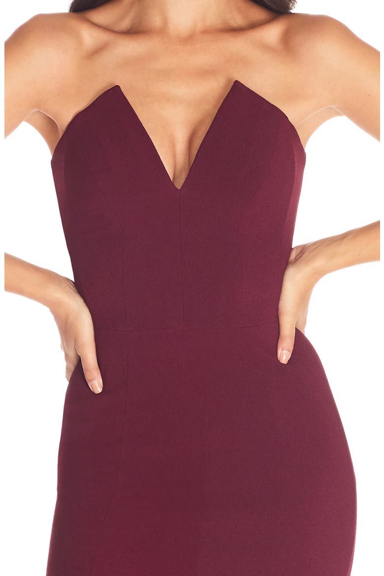 Fernanda Strapless Evening Gown, Alternate, color, BURGUNDY