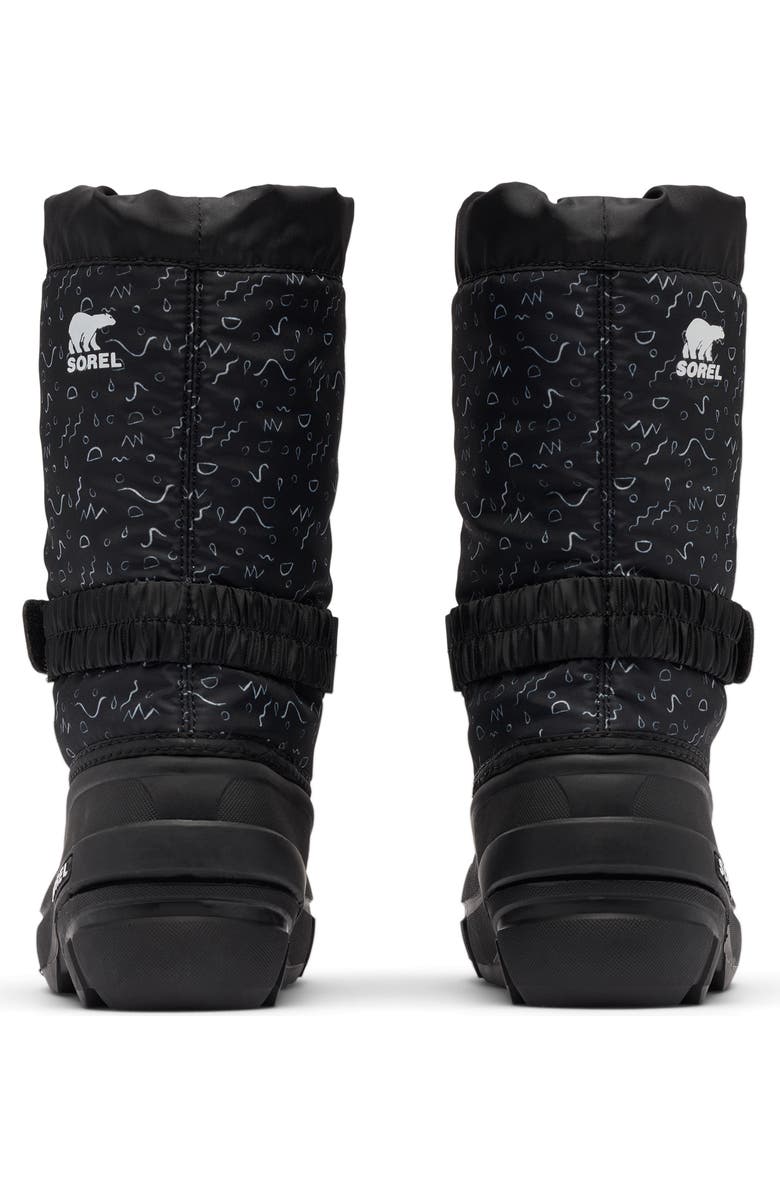 SOREL Kids' Flurry Waterproof Snow Boot, Alternate, color, Black/ Sea Salt