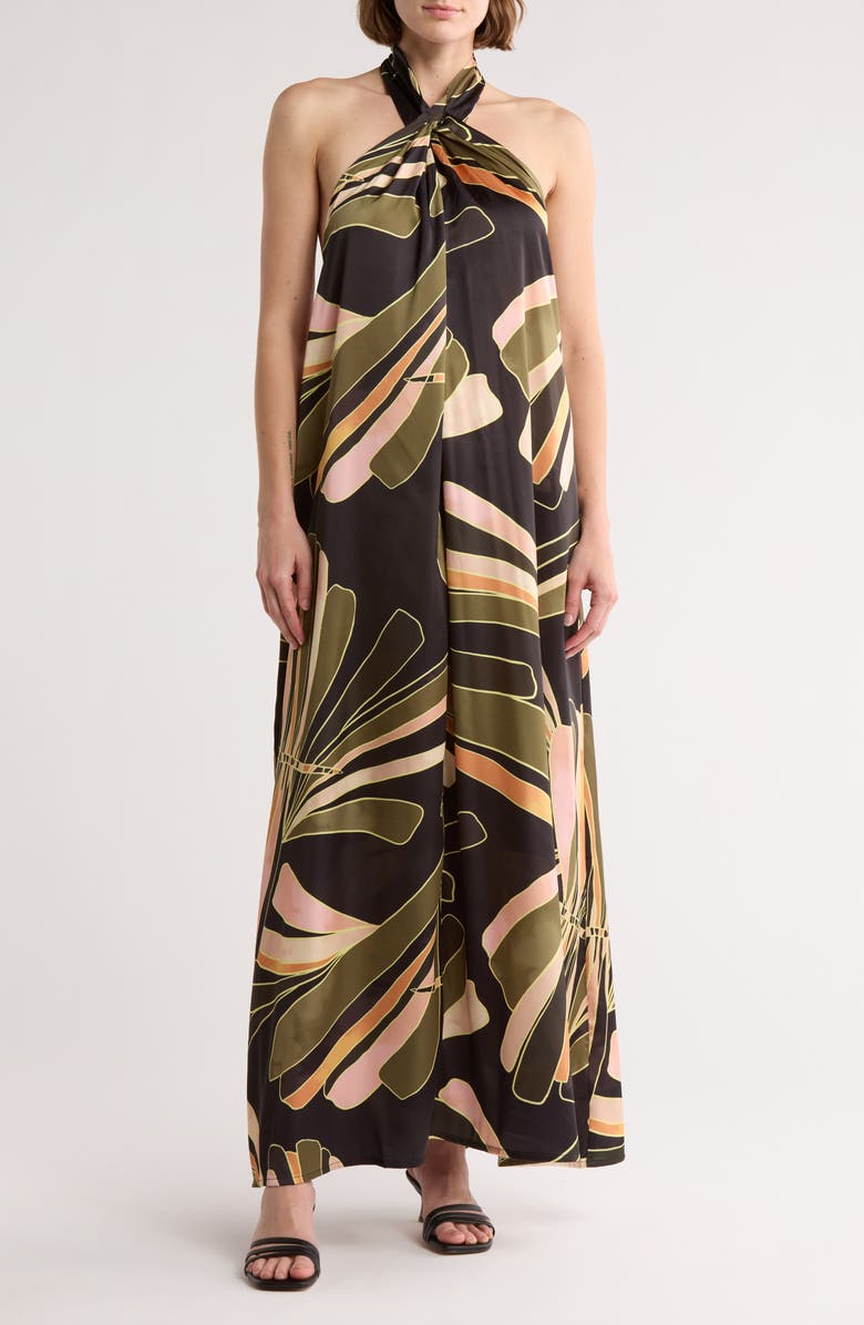 Elan Halter Neck Cover-Up Maxi Dress, Main, color, 