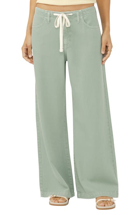 Beach Wide Leg Drawstring Jeans