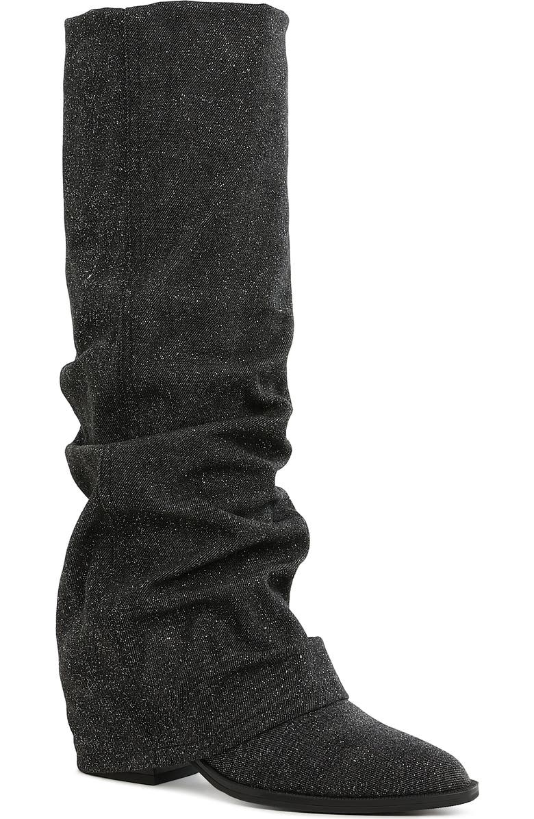LONDON RAG Capella Ruched Boot, Main, color, Black