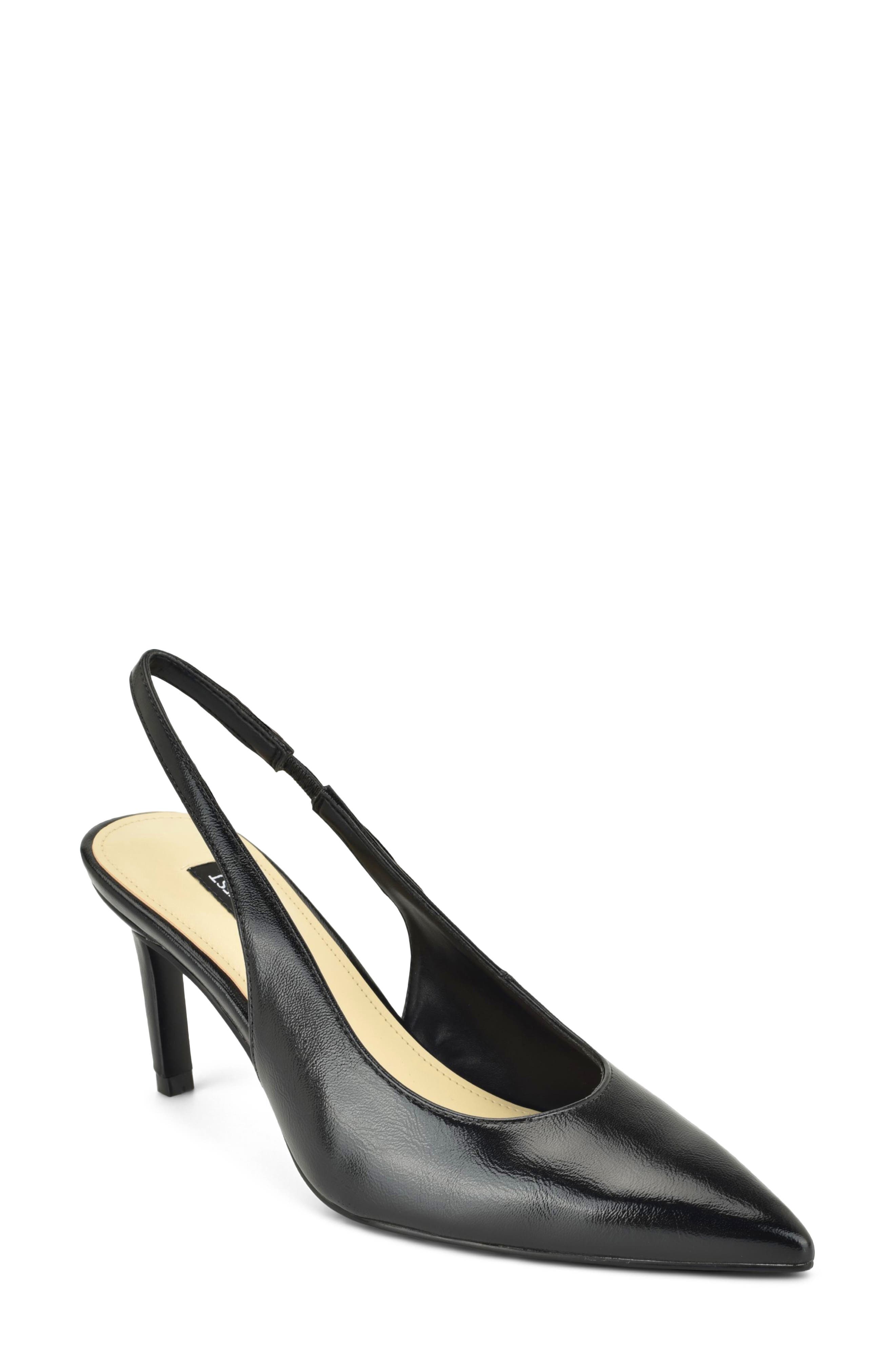 Verone Faux Leather Slingback Pump, Main, color, BLACK