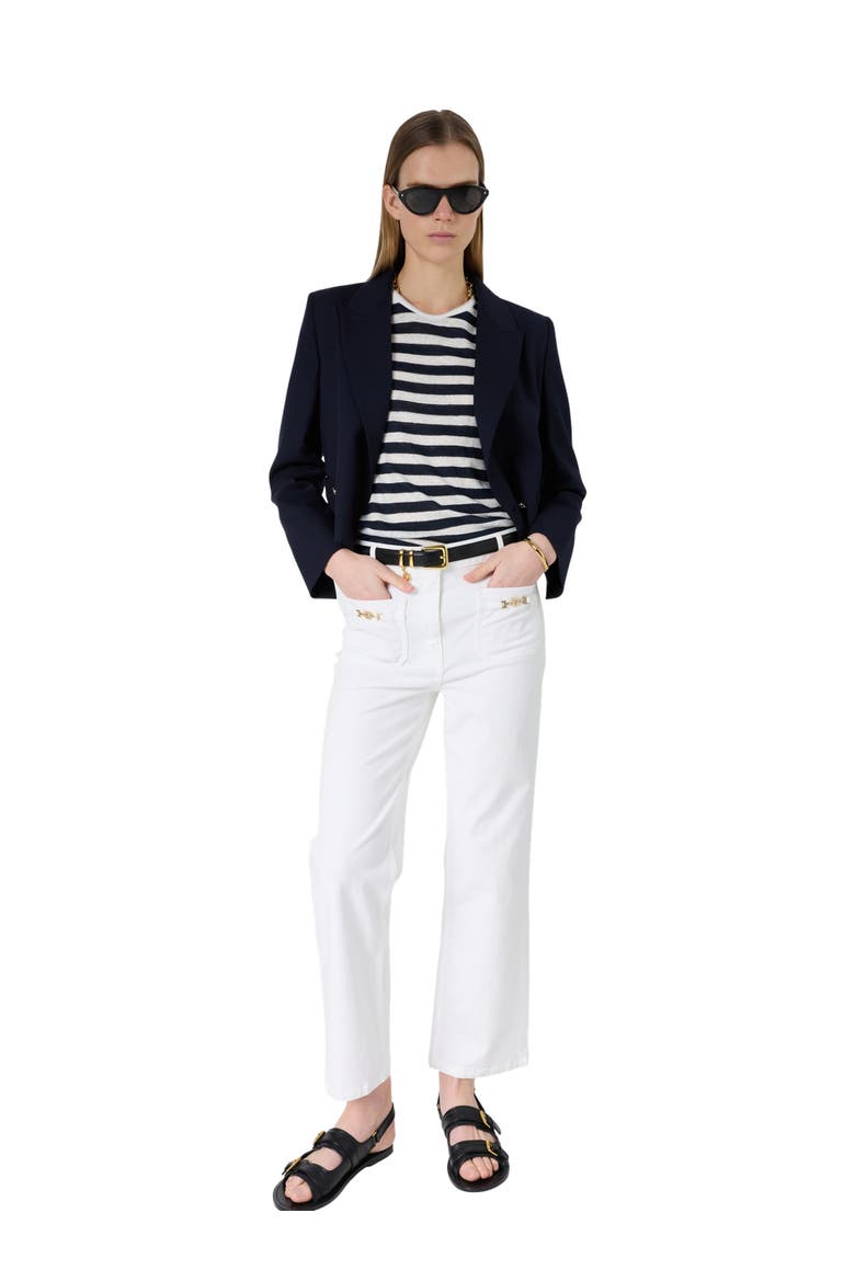 Allie Cropped Straight Leg Jeans, Alternate, color, White