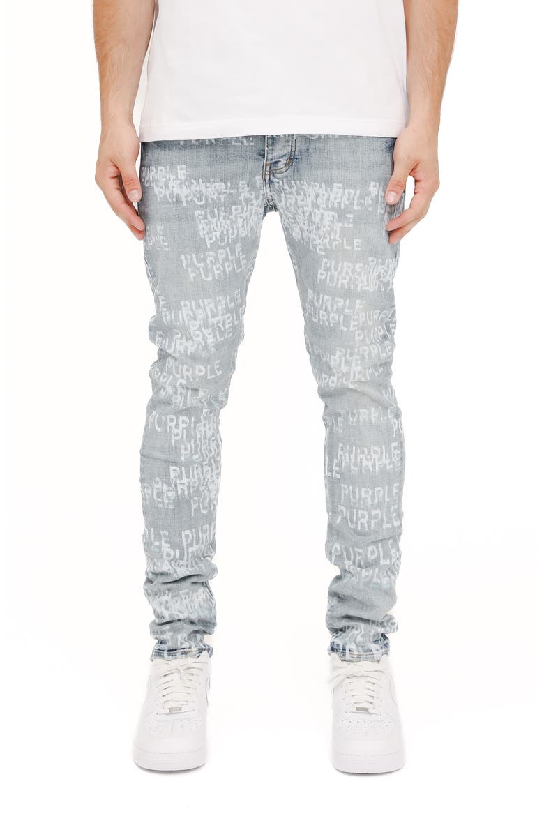 Logo Skinny Jeans, Main, color, LIGHT INDIGO