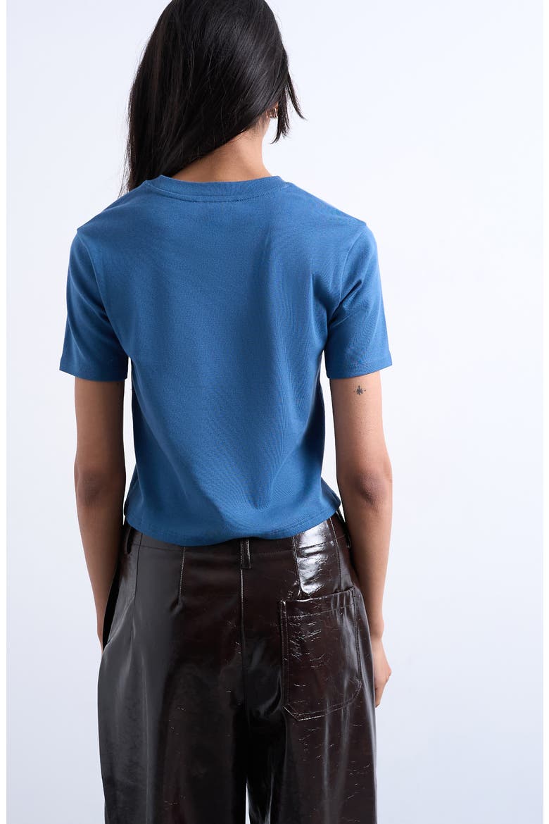 Everyday Shrunken Cotton T-Shirt, Alternate, color, MEDIUM BLUE