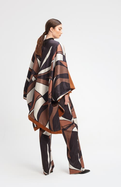 Diarrablu Amy Reversible Poncho In Chiado Rust