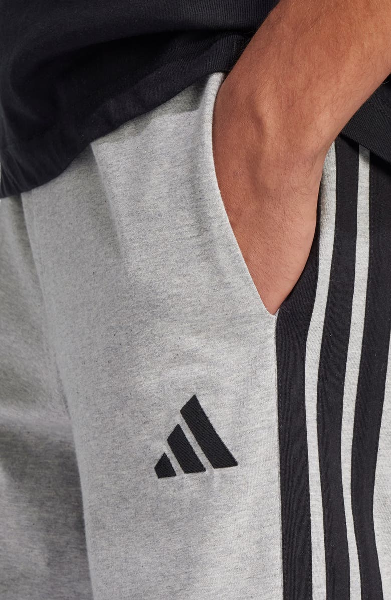 adidas Essentials 3-Stripes Jersey Shorts, Alternate, color, Medium Grey Heather/ Black