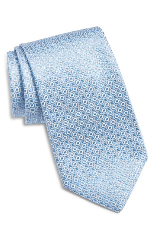 Jack Victor Roland Geometric Jacquard Silk Tie In Sky Blue