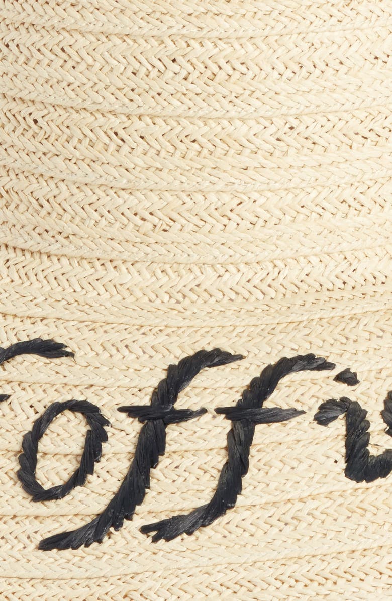 Nordstrom Wordplay Floppy Straw Sun Hat, Alternate, color, 