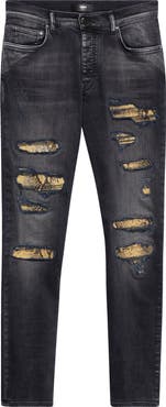 AMIRI Snake Thrasher Ripped & Repaired Stretch Denim Skinny Jeans