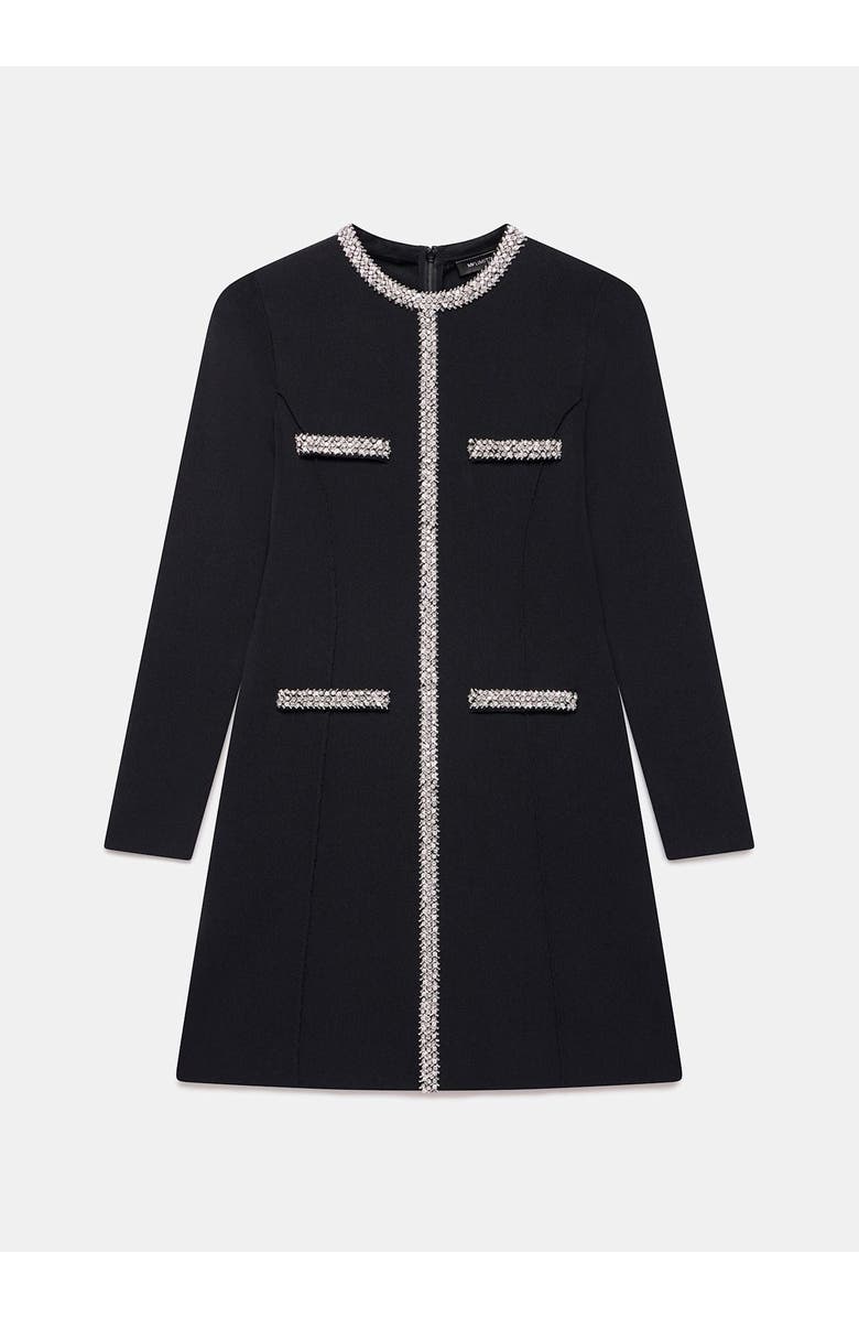 MINT VELVET Embellished Trim Mini Dress, Alternate, color, Black