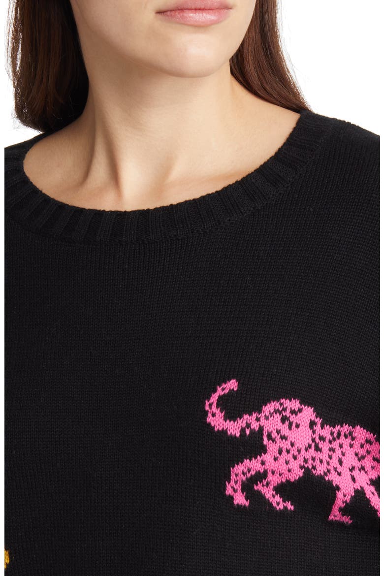 Perci Leopard Cotton & Cashmere Sweater, Alternate, color, JAGGED TIGER