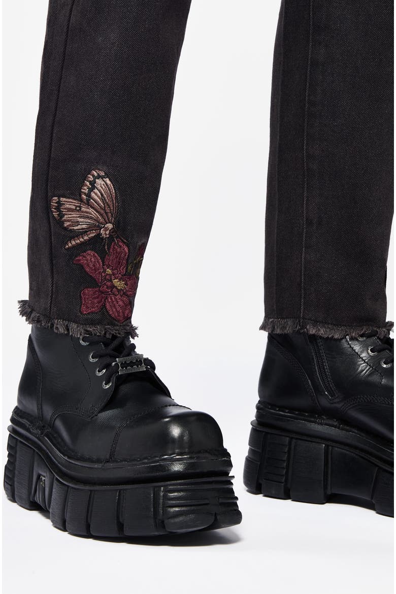 High-Waisted Ankle Jeans, Alternate, color, Black