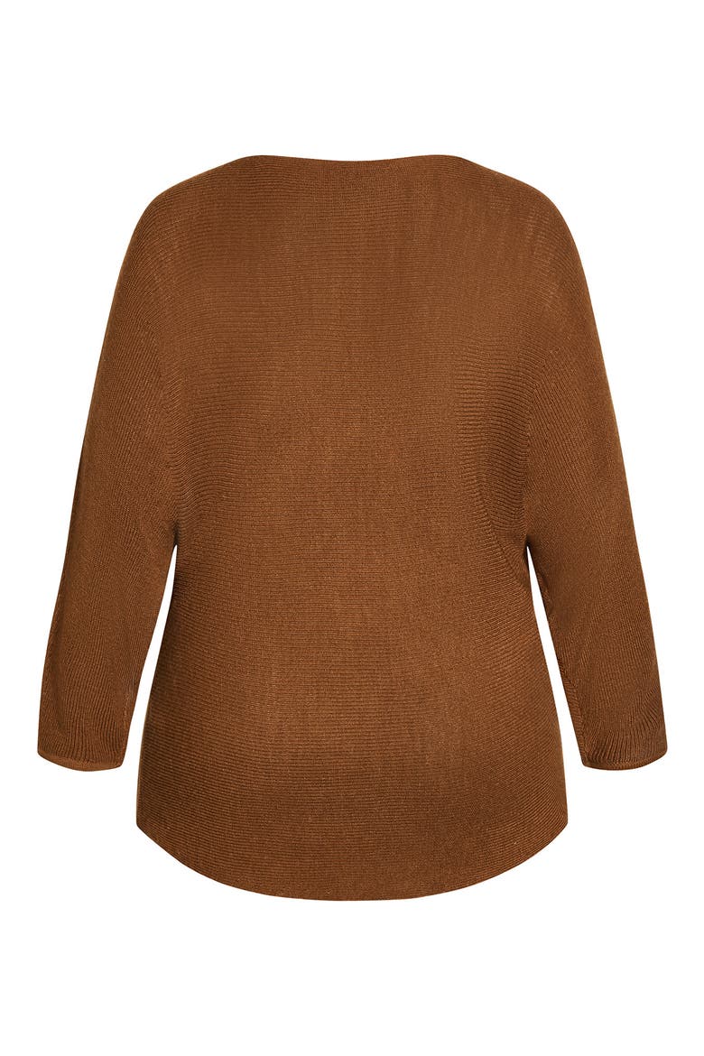 Romance One-Shoulder Sweater, Alternate, color, CHOCOLATE