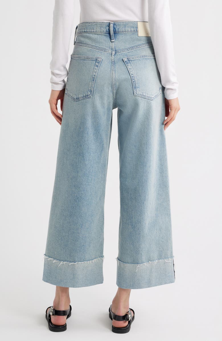 rag & bone Andi High Waist Raw Cuffed Ankle Wide Leg Jeans, Alternate, color, Bloomfield