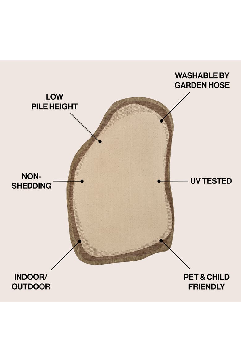 Wyatt Modern Rustic Abstract Indoor/Outdoor Shaped Area Rug, Alternate, color, Beige/Brown